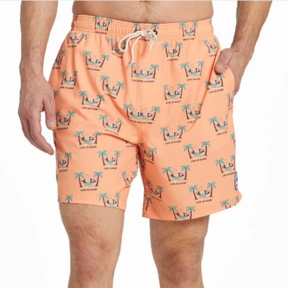 Life is Good Men's Orange Swim Trunks - Size L - Picture 1 of 5
